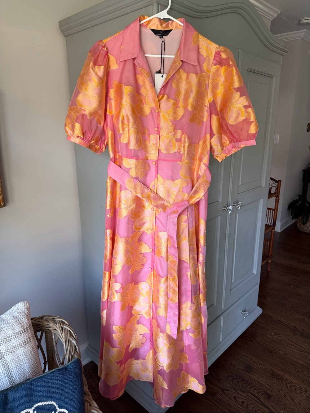 NWT Abbey Glass Charlotte Gown Sorbet Peony Organza | XL - Picture 11 of 11